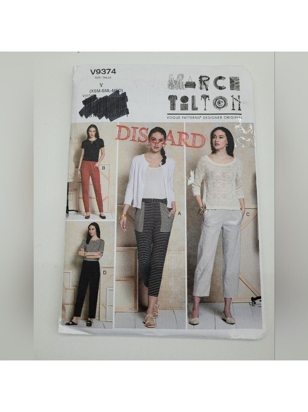 🧵4/$20🧵 Vogue V9374 Pants Sewing Patterns Uncut Size XS - S - M DIY Supplies